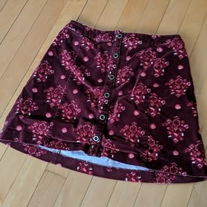 Red velvet skirt